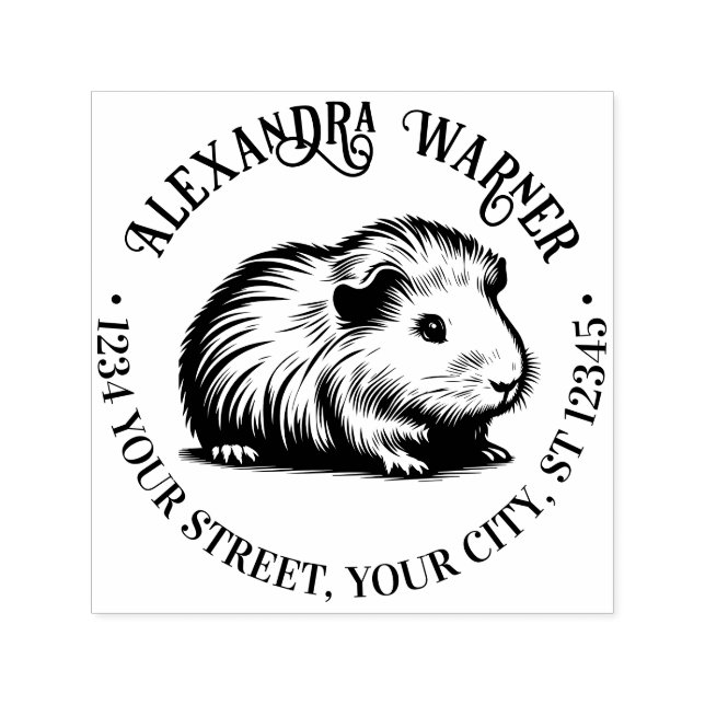 Sello Automático Dirección de devolución del nombre de la Cavy de c (Diseño)