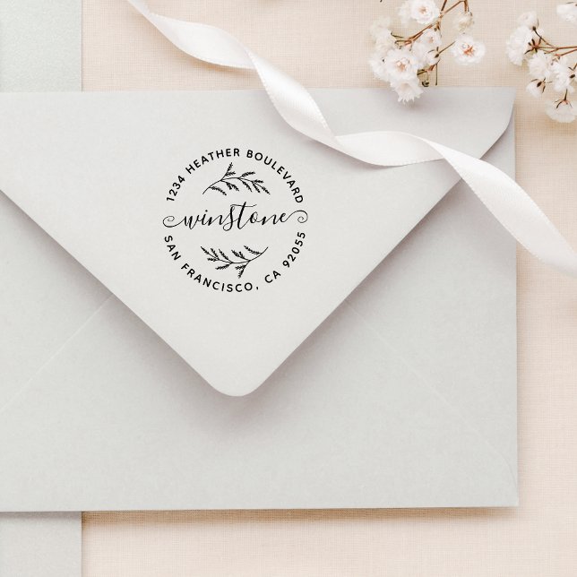 Sello Automático Dirección de devolución del nombre de la familia b (Subido por el creador)