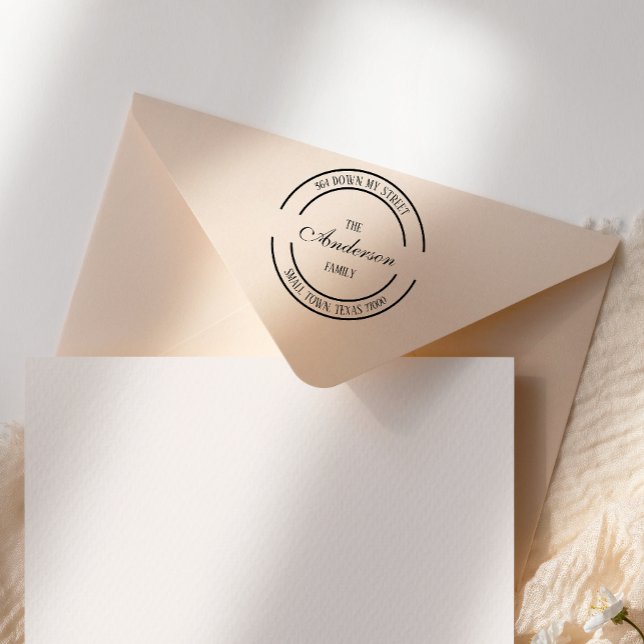 Sello Automático Dirección de devolución del nombre de la familia d (Subido por el creador)