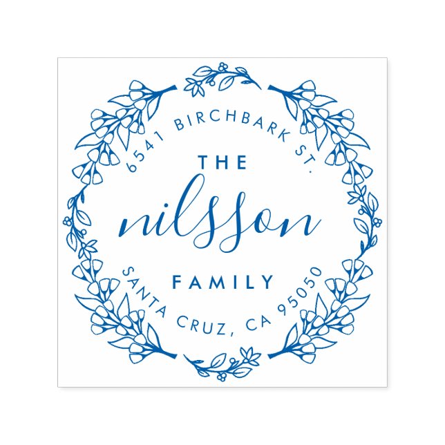 Sello Automático Dirección de devolución del nombre de la familia d (Diseño)