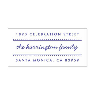 Sello Automático Dirección de devolución del nombre de la familia e