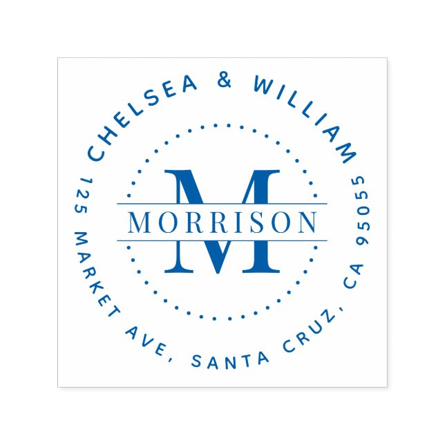 Sello Automático Dirección de devolución del nombre de la familia m (Diseño)