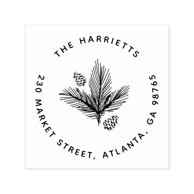 Sello Automático Dirección de devolución del nombre de la familia P (Diseño)