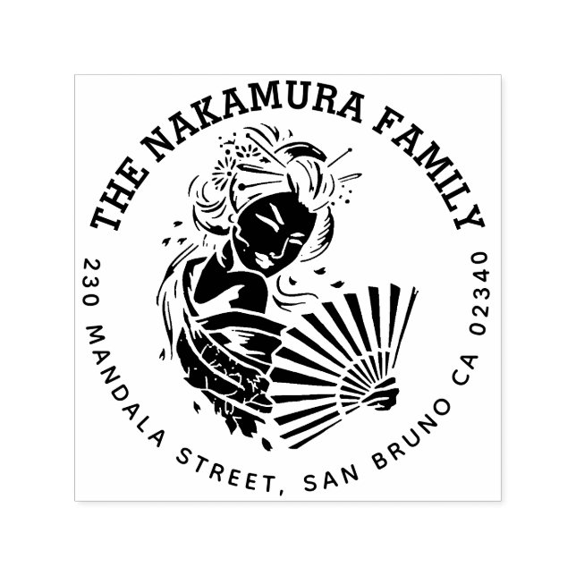 Sello Automático Dirección de devolución del nombre de la familia r (Diseño)