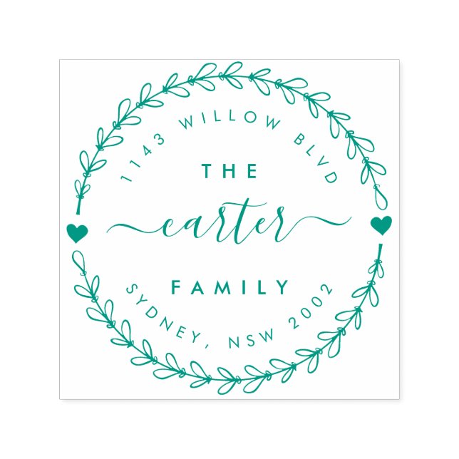 Sello Automático Dirección de devolución del nombre de la familia W (Diseño)