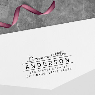 Sello Automático Dirección de devolución del nombre de la pareja el