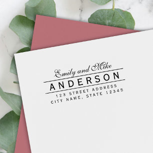 Sello Automático Dirección de devolución del nombre de la pareja el