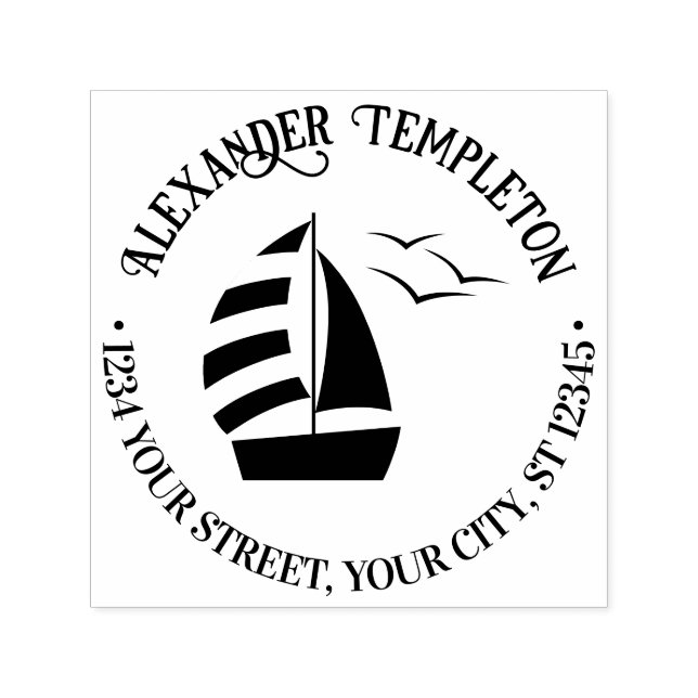 Sello Automático Dirección de devolución del nombre de la pista náu (Diseño)