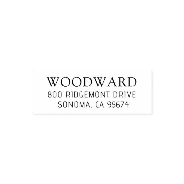 Sello Automático Dirección de devolución del nombre de la tipografí (Diseño)