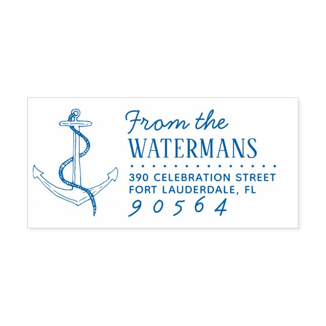 Sello Automático Dirección de devolución del nombre del barco dibuj (Diseño)