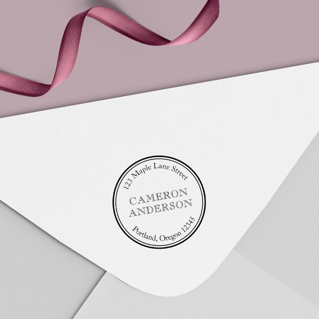 Sello Automático Dirección de devolución del nombre del borde redon (Subido por el creador)