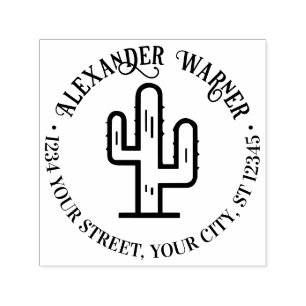 Sello Automático Dirección de devolución del nombre del cactus del 