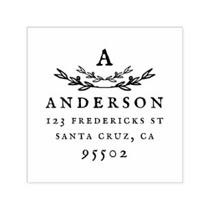 Sello Automático Dirección de devolución del nombre del monograma r