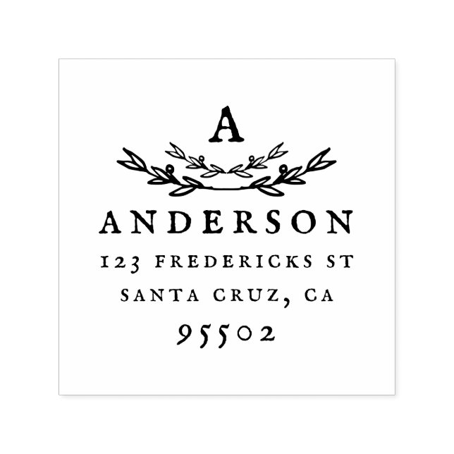 Sello Automático Dirección de devolución del nombre del monograma r (Diseño)