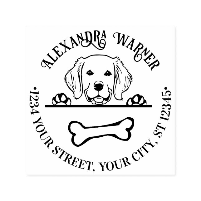 Sello Automático Dirección de devolución del nombre óseo de la vent (Diseño)