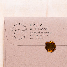 Sello Automático Dirección de devolución del número de apartamento