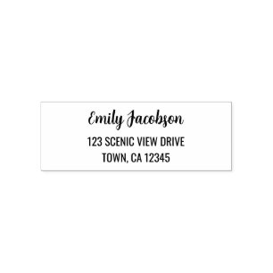 Sello Automático Dirección de devolución   Elegante guión moderno d