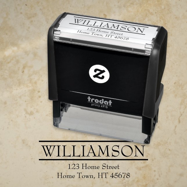 Sello Automático Dirección de devolución elegante moderna clásica (Classic Elegant Modern Return Address Self-inking Stamp)