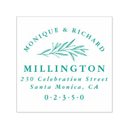 Sello Automático Dirección de devolución formal del Boda botánico c