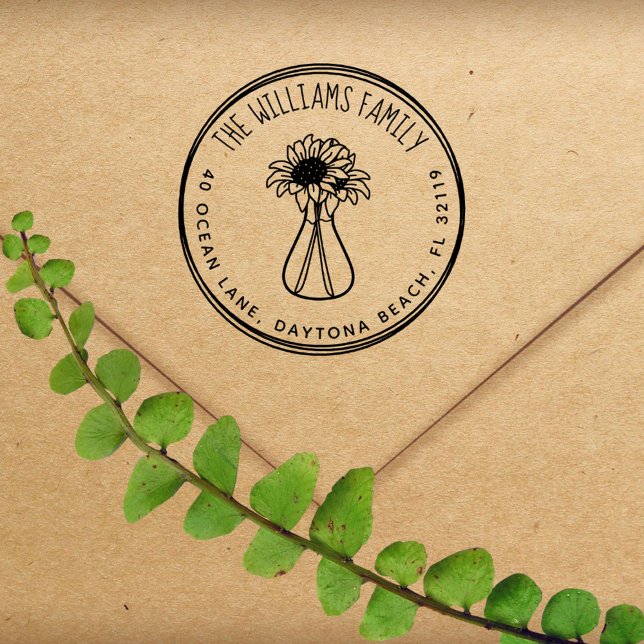 Sello Automático Dirección de devolución manuscrita de girasoles ru (Subido por el creador)