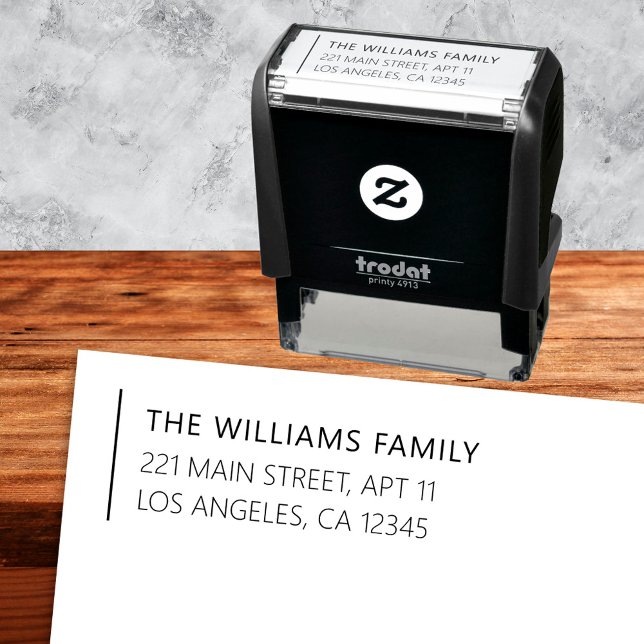 Sello Automático Dirección de devolución mínima simple y moderna (Simple Modern Minimal Return Address Self-inking Stamp
)