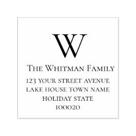 Sello Automático Dirección de devolución Minimalista de monograma f