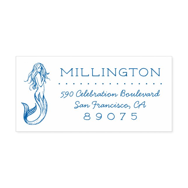 Sello Automático Dirección de devolución mítica de la sirena (Diseño)