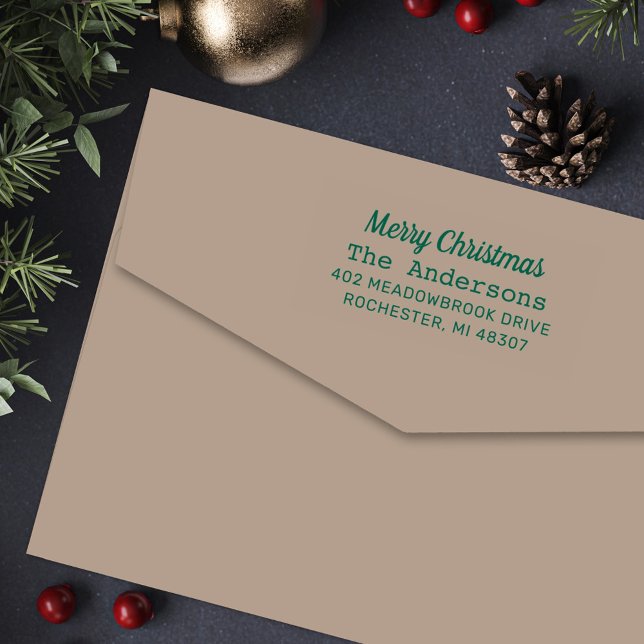 Sello Automático Dirección de devolución moderna de Feliz Navidad (Subido por el creador)