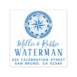 Sello Automático Dirección de devolución náutica de la brújula Boda