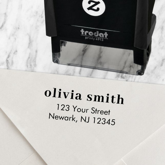 Sello Automático Dirección de devolución Nombre mínimo simple (Subido por el creador)