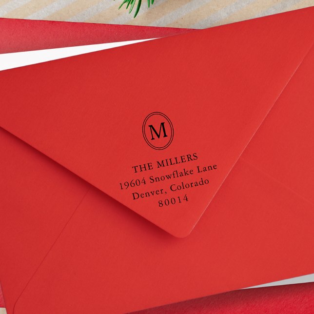 Sello Automático Dirección de devolución personalizada con monogram (Subido por el creador)