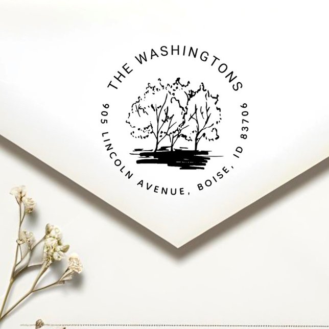 Sello Automático Dirección de devolución personalizada de árbol pin (Subido por el creador)