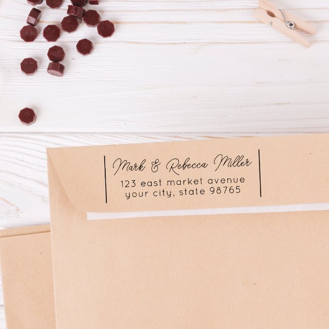 Sello Automático Dirección de devolución personalizada de la pareja (Rubber Stamp Mock-up)
