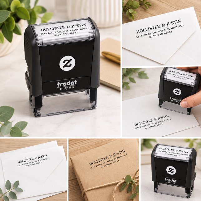 Sello Automático Dirección de devolución personalizada minimalista (Subido por el creador)