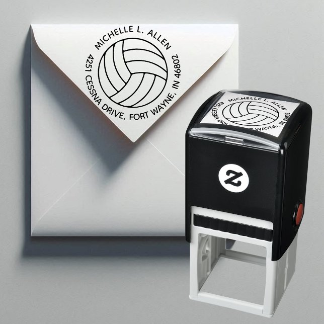 Sello Automático Dirección de devolución redondeada personalizada d (🏐 Personalize your mail with volleyball flair! 📬)