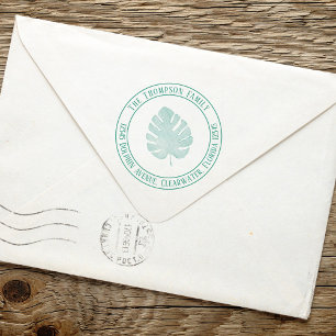 Sello Automático Dirección de devolución Simple hoja de palma tropi