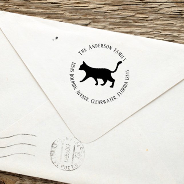 Sello Automático Dirección de devolución: simple Mascota de gato ne (Subido por el creador)