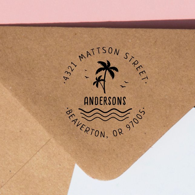 Sello Automático Dirección de devolución tropical de palmeras y árb (Subido por el creador)