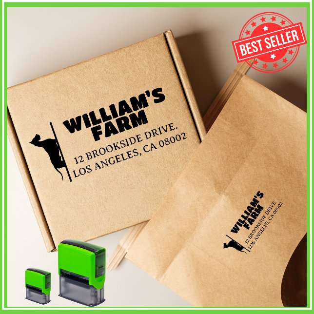 Sello Automático Dirección de devolución única de la granja de perr (Subido por el creador)