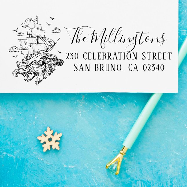 Sello Automático Dirección de devolución y guión de nombre de famil (Subido por el creador)