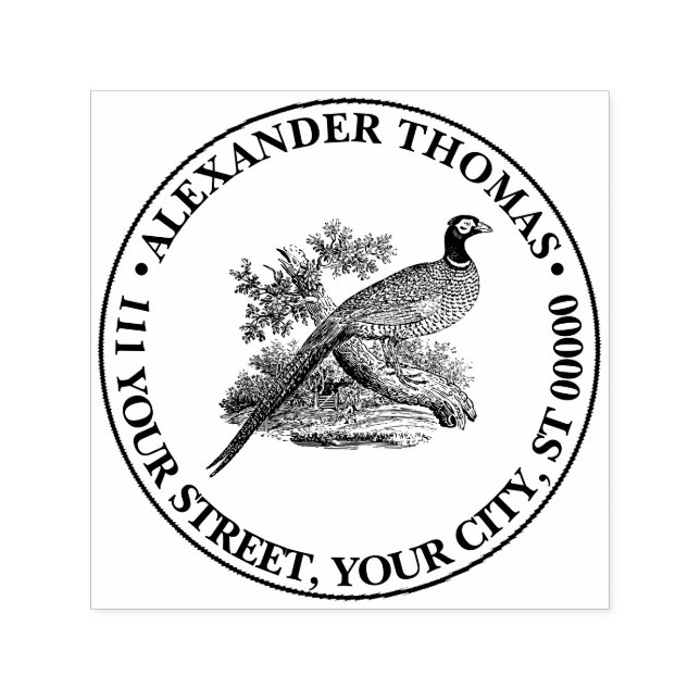 Sello Automático Dirección de dibujo de pájaros del juego del faisá (Diseño)