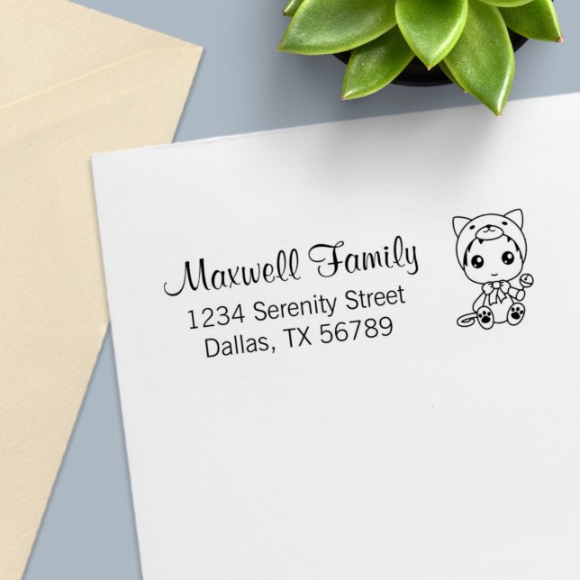 Sello Automático Dirección de familia de disfraces para gatos blanc (Subido por el creador)