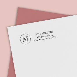 Sello Automático Dirección de familia de monograma de borde redonde