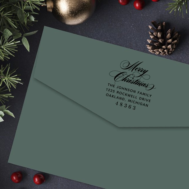 Sello Automático Dirección de Feliz Navidad Adornada con Florituras (Subido por el creador)