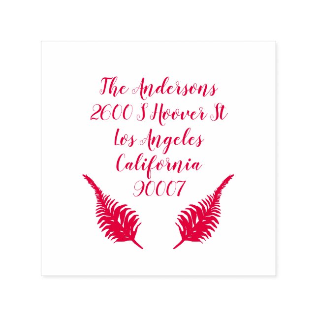 Sello Automático Dirección de feriado de Navidades de hojas rojas (Diseño)