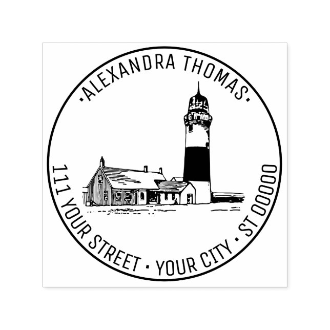 Sello Automático Dirección de la estilizada Nantucket Sankaty Head  (Diseño)