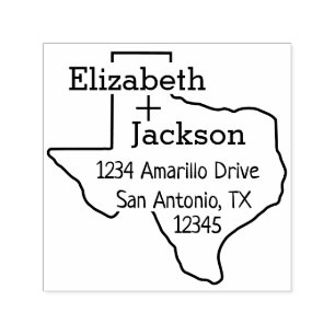 Sello Automático Dirección de la pareja de silueta de Texas