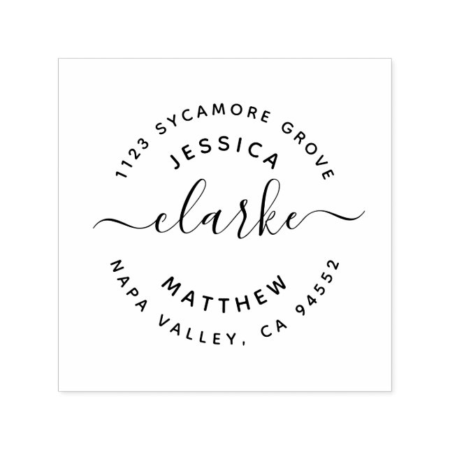 Sello Automático Dirección de las parejas casadas con escritura a m (Diseño)