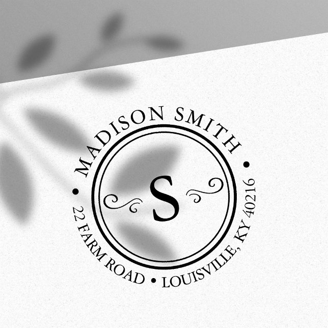 Sello Automático Dirección de Monograma de Círculo de Moda Florecie (Subido por el creador)