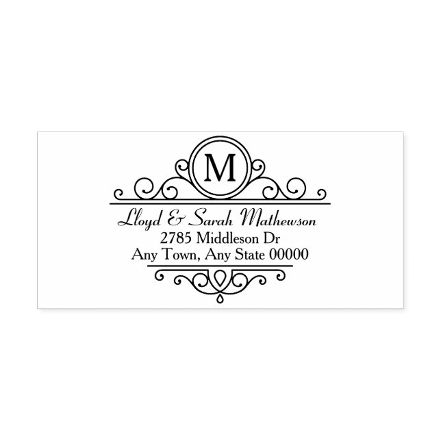 Sello Automático Dirección de monograma de marco ordenado (Diseño)